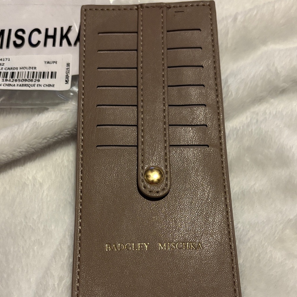 Badgley Mischka Brown Card Holder